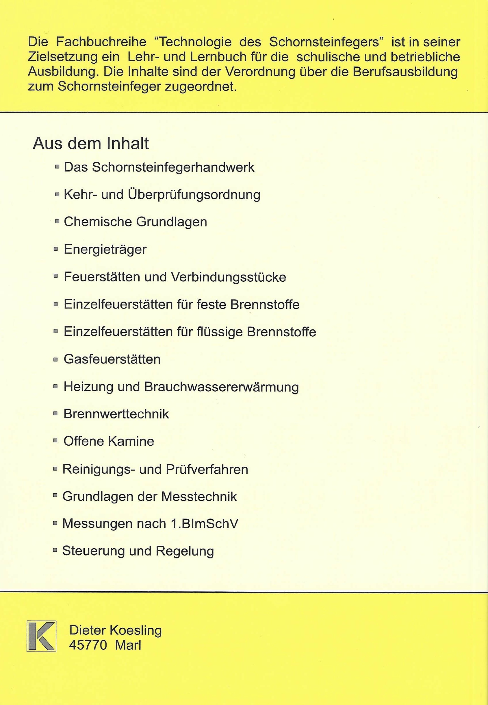 Technologie des Schornsteinfegers - Band II Lösungen -  Feuerungsanlagentechnik, 5. Auflage