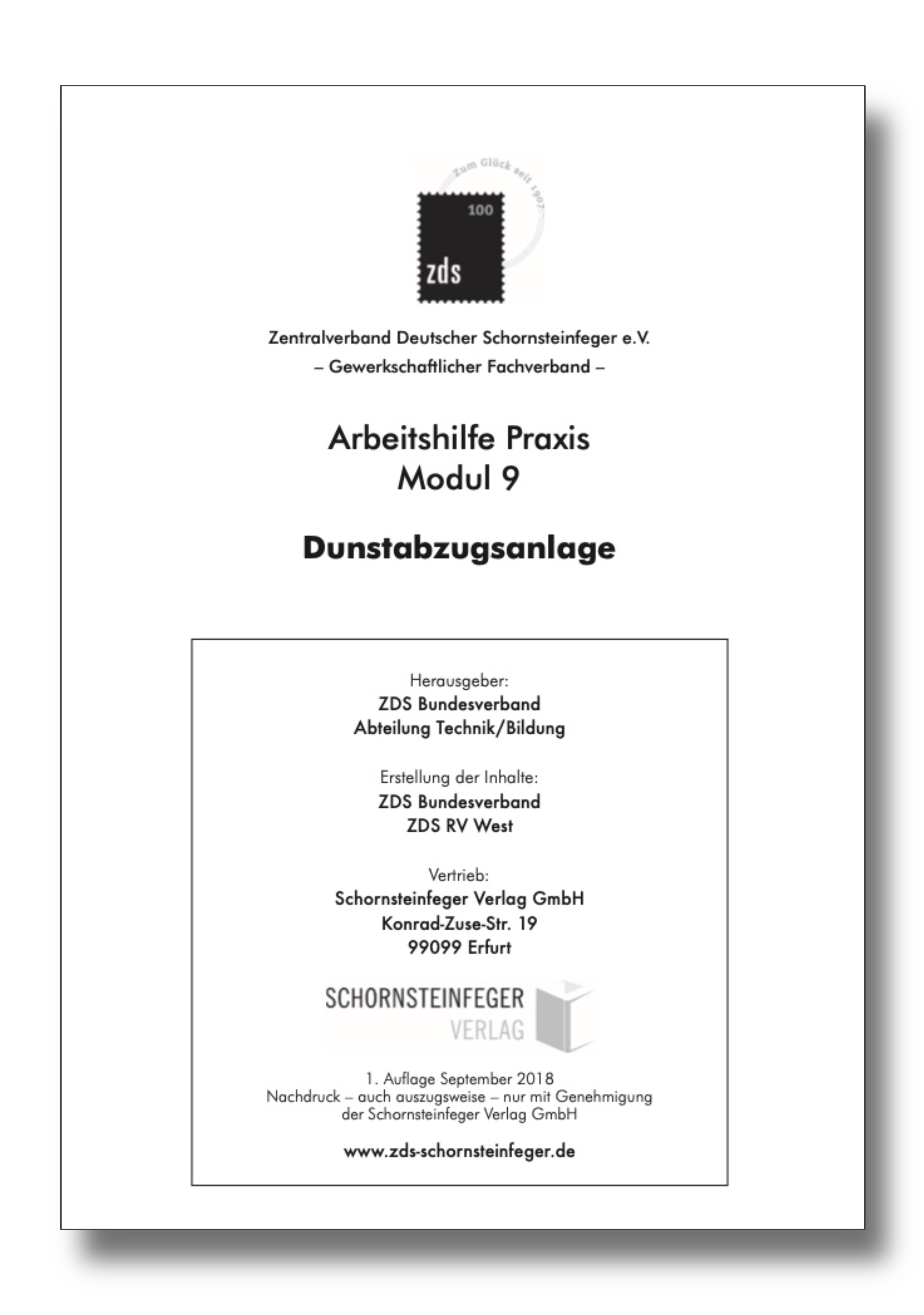 ZDS AH P Modul 9* – Dunstabzugsanlagen - Arbeitskarte