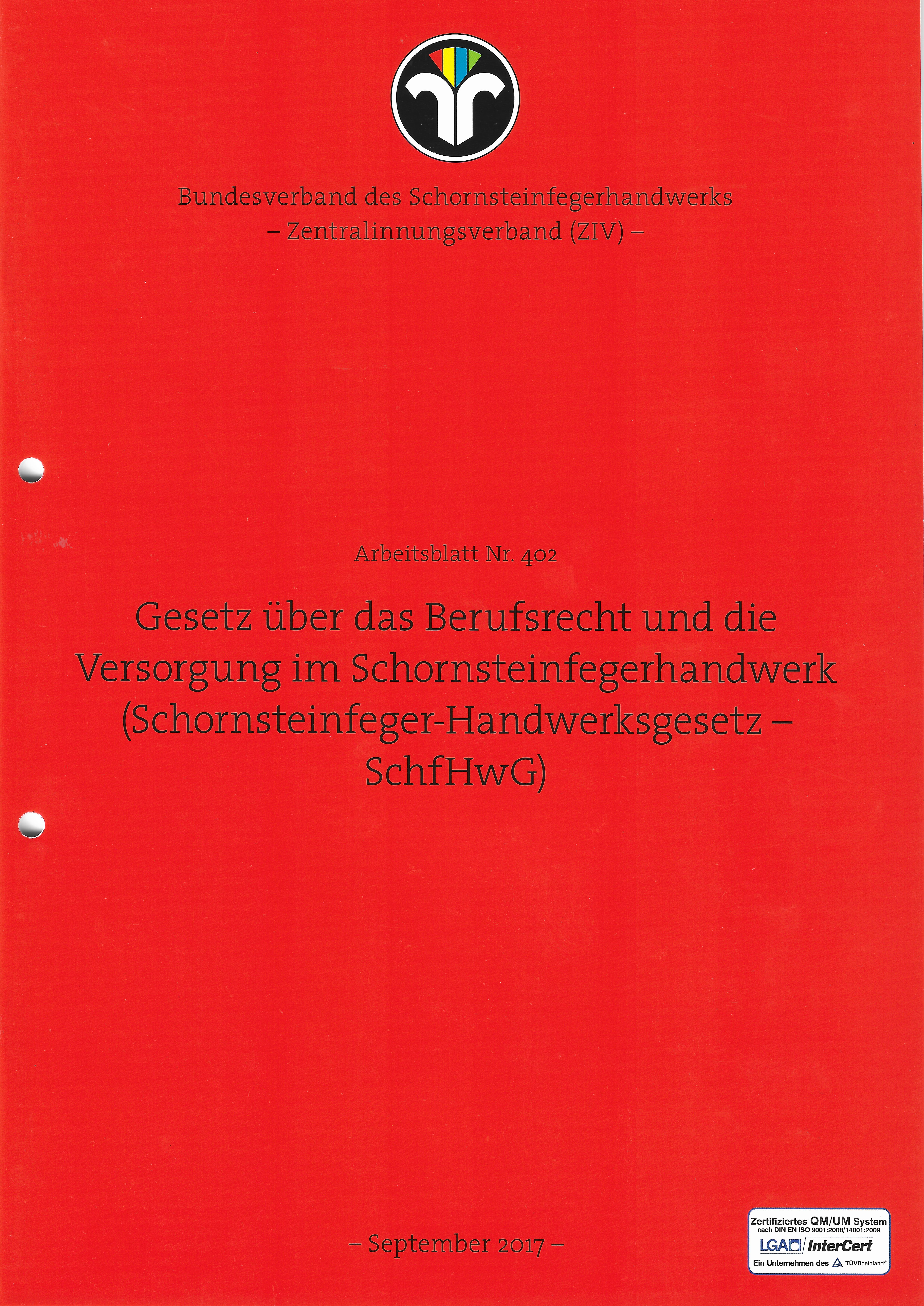 ZIV AB 402 - Gesetz über das Berufsrecht (SchfHwG)