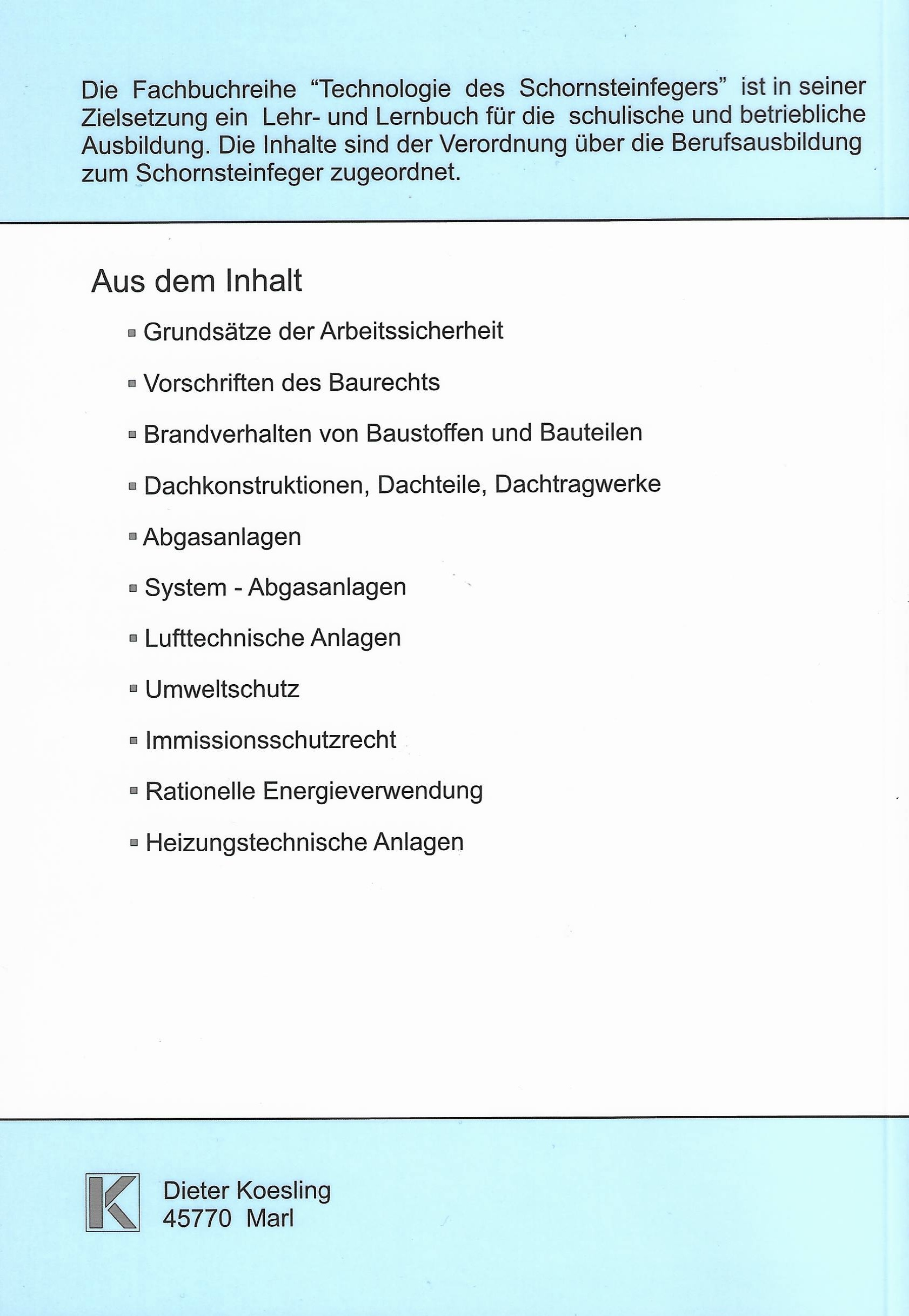 Technologie des Schornsteinfegers - Band I Lösungen -  Bau- und Energietechnik, 6. Auflage